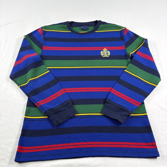Polo Ralph Lauren Other - Polo Ralph Lauren Shirt Mens Large Waffle Knit Thermal Colorblock Crest Logo